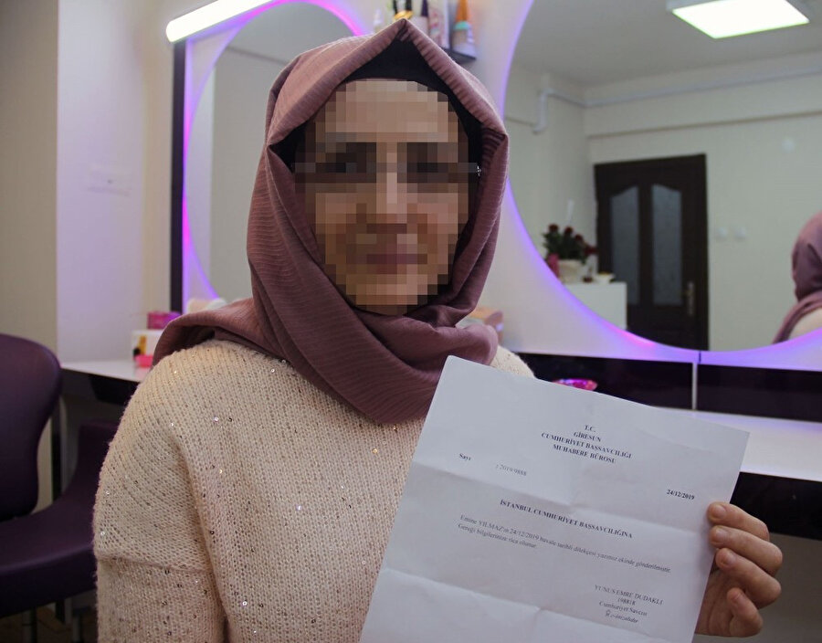 Giresun’da yaşayan Emine Yılmaz