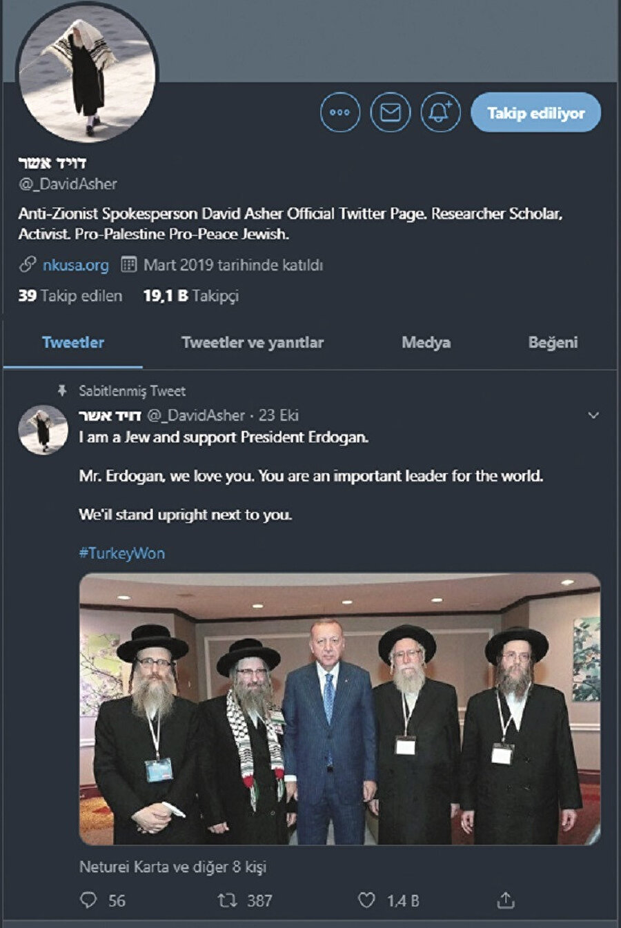 Cumhurbaşkanı Erdoğan, New York kentinde Siyonizme Karşı Yahudiler Birliği heyetini kabul etmişti...