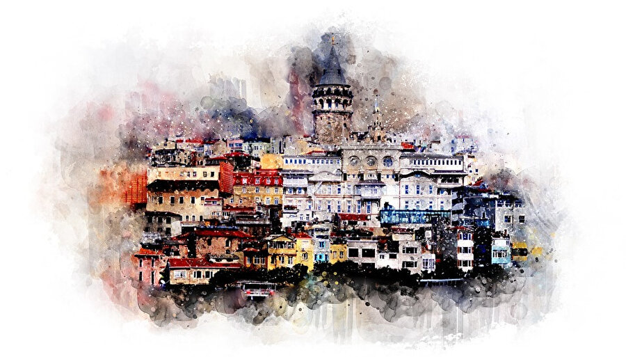 Çok renkli mozaikle Galata...