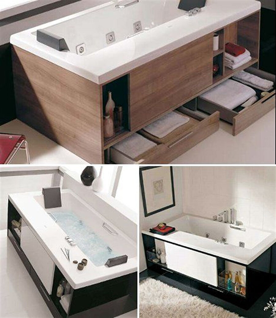 Sınırlı alanı olan banyolar için mükemmel bir tasarım