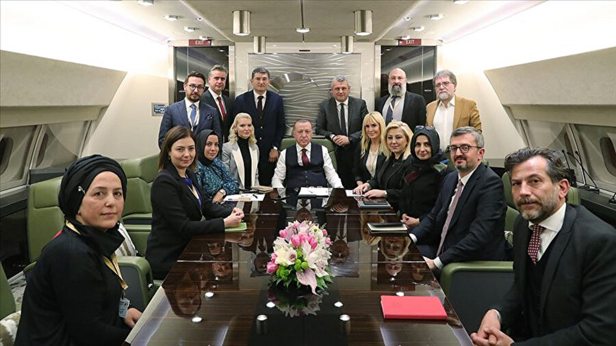Cumhurbaşkanı Erdoğan ve gazeteciler