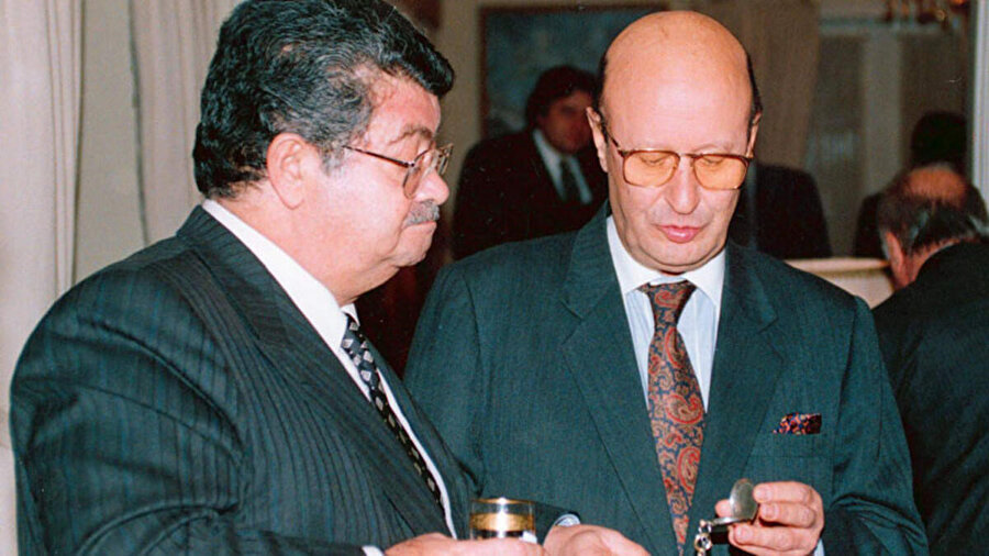 Turkish Diplomat Kaya Toperi and 8th President of the Republic of Turkey Turgut Özal