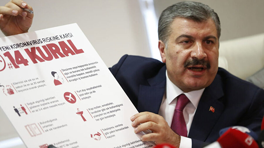 Sağlık Bakanı Koca koronavirüs önlemlerini anlatırken- Arşiv