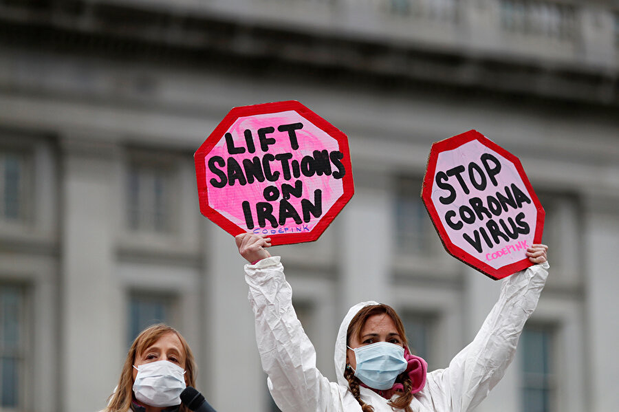 İran'da koronavirüs salgının bu kadar hızlı ilerlemesinde ABD yaptırımlarının rolü Washington'da protesto edildi