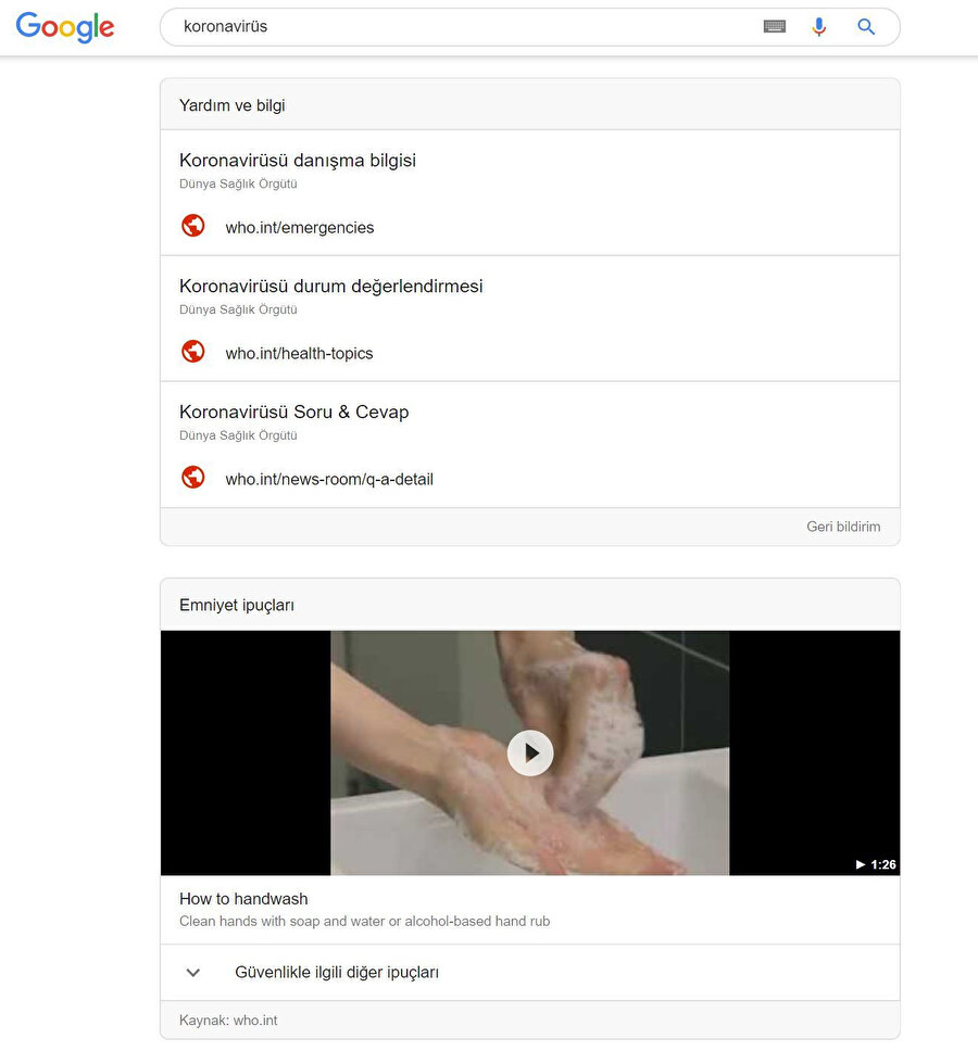 Google, Koronavirüs araç çubuklarıyla salgınla alakalı kapsamlı bilgiler ve önlemler rehberini web sitelerine girmeden karşınıza getiriyor.