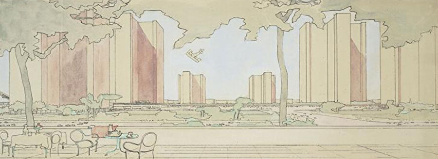 Le Corbusier 1930'da tasvir ettiği Ville Radieuse