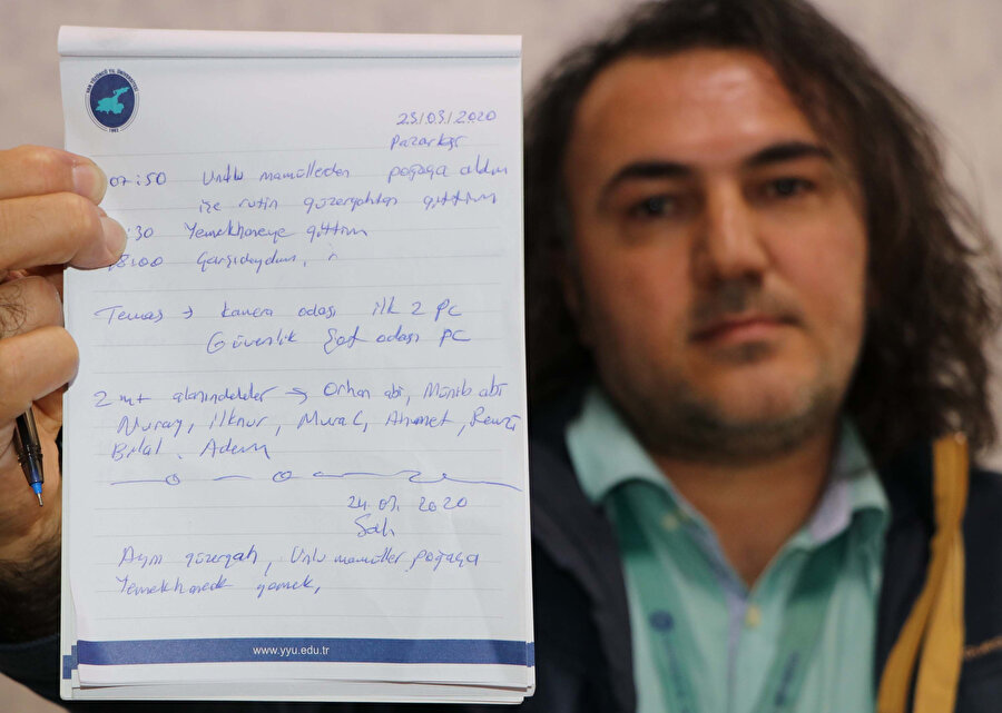 Teknisyen Bülent Menteşe ve ilk korona vakasından beri tuttuğu günlük