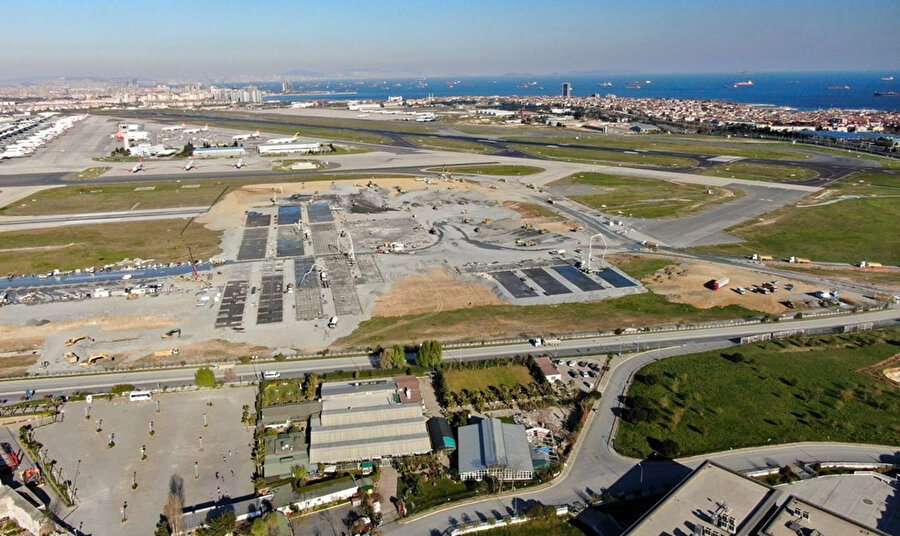 Atatürk Havalimanı'na yapılan hastanenin inşaatı havadan görüntülendi