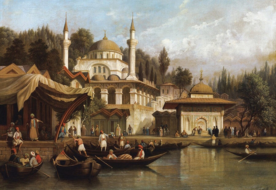 August Finke tarafınsan yapılan Mihrimah Sultan Camii, yağlı boya eseri.