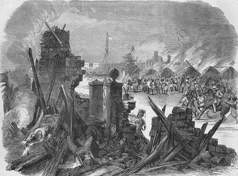 1857'de Delhi’deki Bağımsızlık (Sepoy) İsyanı. (Resimli Londra Haberlerinden, 1857)