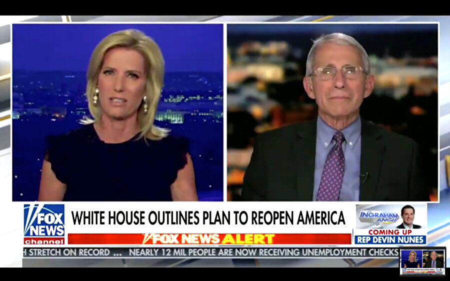 ABD NIAID Direktörü Dr. Fauci dün akşam Laura Ingraham'ın sorularını yanıtladı