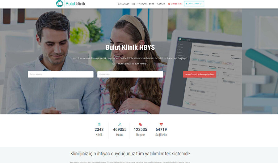 Bulutklinik'in internet sayfası