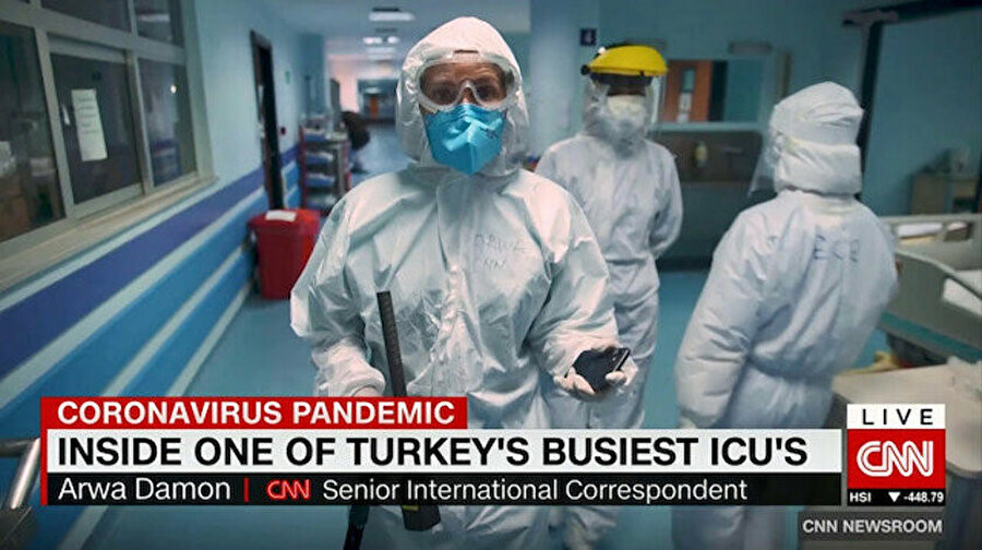 CNN International ekibinin İstanbul'a gelerek Türkiye'nin sağlık sistemi hakkında çalışma gerçekleştirdiği haber görüntüsü