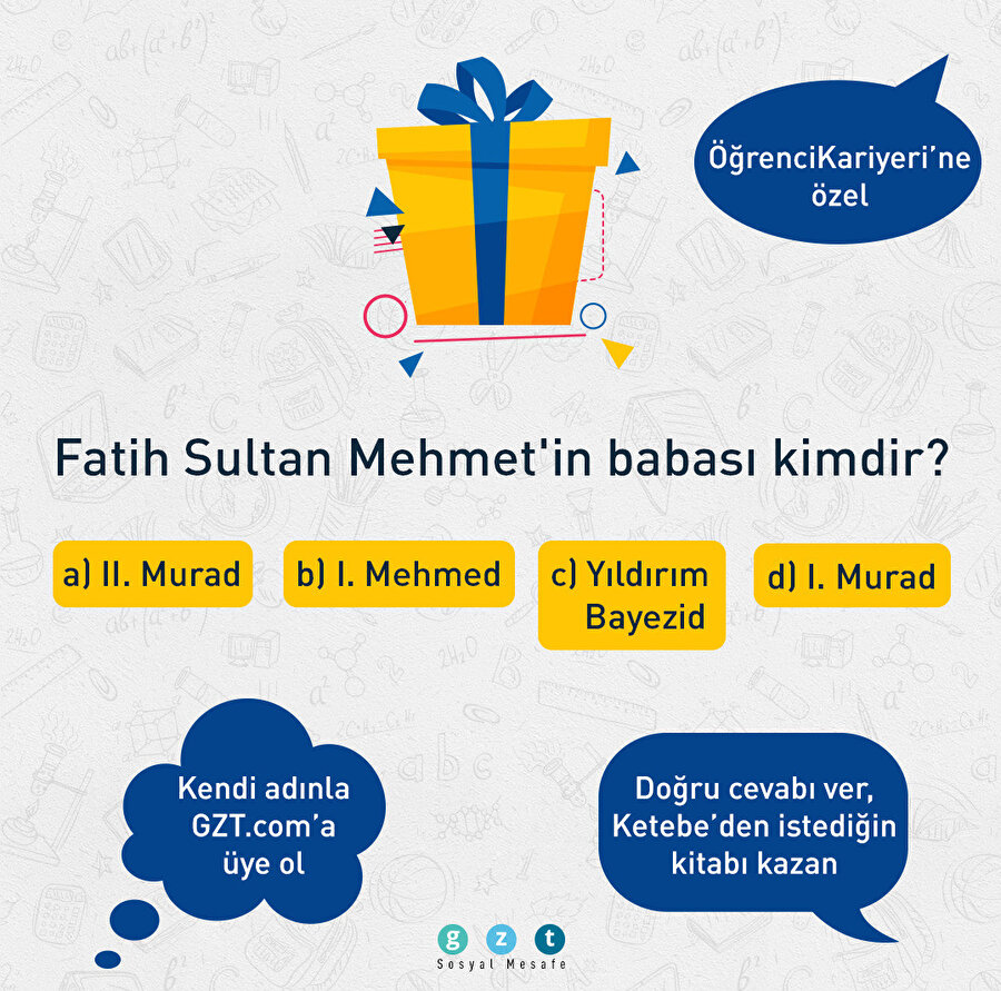 Doğru cevabı bil, ödülü kazan!