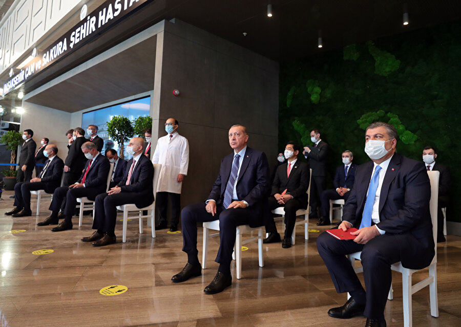 Açılışa Cumhurbaşkanı Erdoğan ile birlikte kabine üyeleri de katıldı -AA