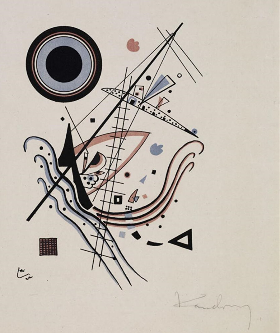 Wassily Kandinsky’nin mavi litografi ile yaptığı bir çalışması