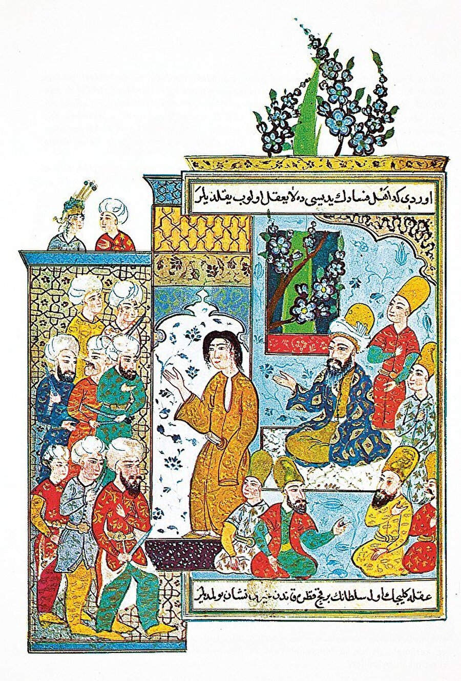 Şems-i Tebrîzî’ye yapılan suikast teşebbüsünün tasvir edildiği minyatür (TSMK, Revan Köşkü, nr. 1479, vr. 215a)