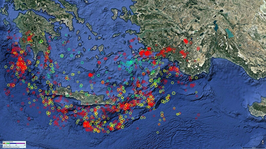 Akdeniz'de peş peşe çok sayıda deprem meydana geldi