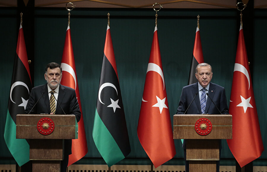 Cumhurbaşkanı Erdoğan ve Libya Başbakanı Serrac