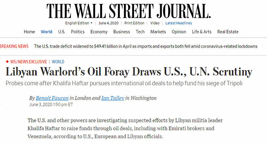 The Wall Street Journal'ın haberi
