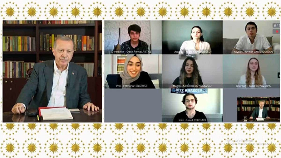 Cumhurbaşkanı Erdoğan, video konferans yöntemiyle gençlerle buluştu