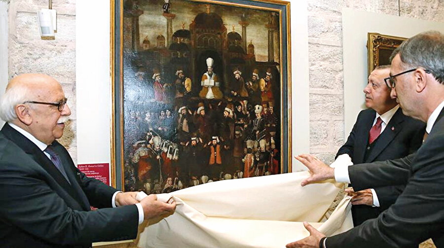Genç Osman cülus tablosu. Açılışı Erdoğan yapıyor