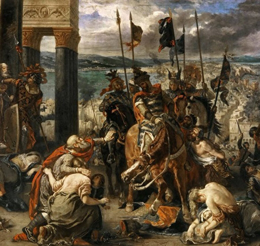 Eugene Delacroix - 4. Haçlı Seferi'nde Konstantinopolis'i Ele Geçiren Haçlılar