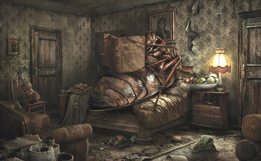 Gregor Samsa, dün sabahtan, mesela geçtiğimiz yıl ya da ondan daha önceki yıllardan, o yıllardan ve o sabahlardan hiçbir farkı olmayan çok tanıdık sıradan bir sabahın seherinde uyanmış ve devcileyin bir böcek olduğunu fark etmiştir.