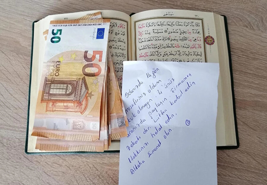 Karantina için yurtta kalan vatandaş, öğrencilere para ve not bıraktı