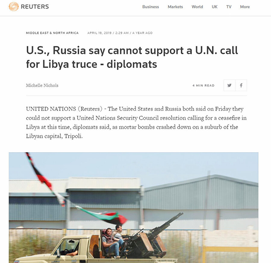 ABD ve Rusya Hafter’in Trablus kuşatmasına destek vermiştin
