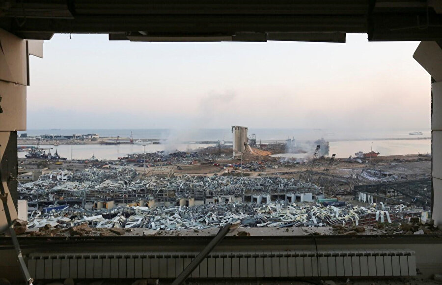 Beyrut'taki patlama sonrası ilk görüntüler
