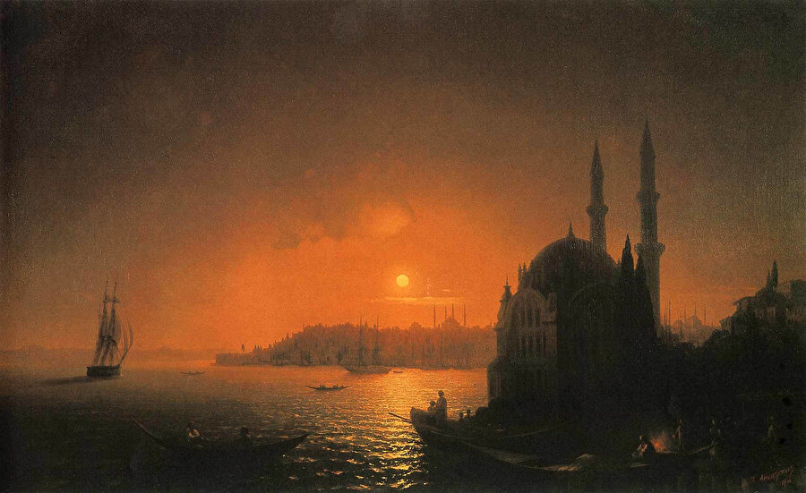 Ayışığında Ortaköyden Istanbul, 1846