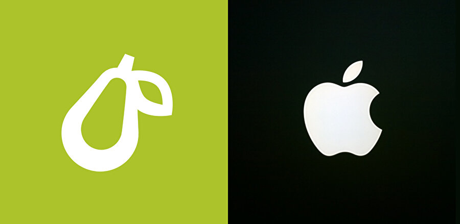 Apple, armut logosunun elma logosuna benzediğini öne sürüyor