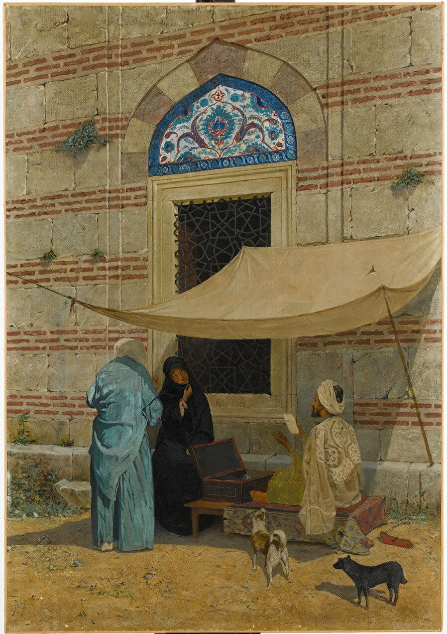 Arzuhalcı, Osman Hamdi Bey (1910) Tasvir, tuval üzerine yağlı boya ile yapılmıştır. 