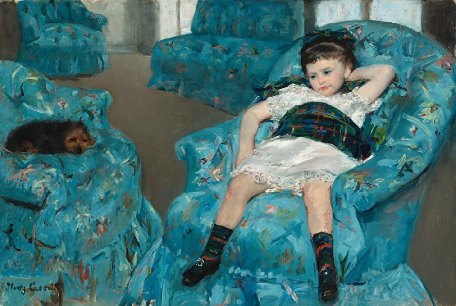 Little Girl in a Blue Armchair (Mavi Koltukta Küçük Kız), 1878