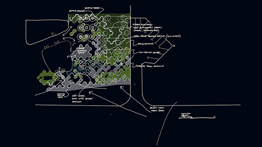 Hyperlane’in ilk aşaması olan Kent Galerisinin diagramatik planı. 