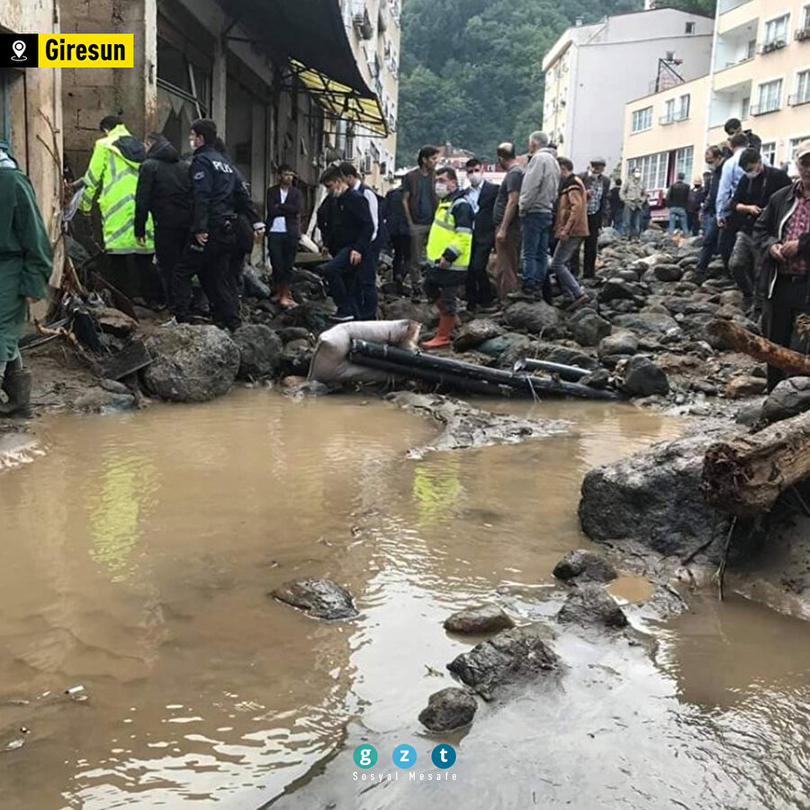Giresun'daki sel felaketinden kareler