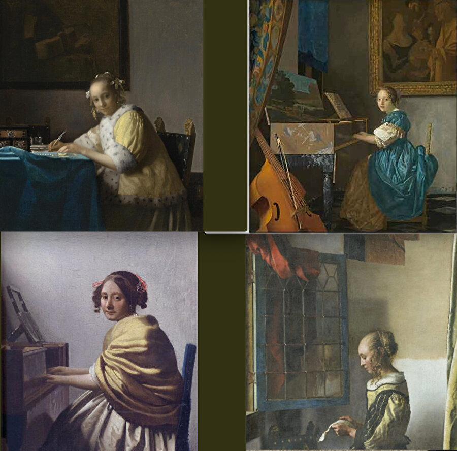 Modellerin kumaş kıvrımlarındaki ışıklar, cam yüzeylere düşen yansımalar, ışık kaynağının tam yerini bulabilecek kadar net gölgelendirmeler ile elde ettiği zamansızlık etkisi ve fotografik kalite, Vermeer’in başarısını görebileceğimiz sayısız yerlerdendir.