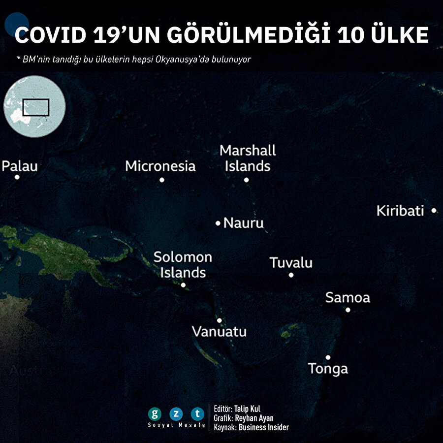 Koronavirüsün görülmediği 10 ülke