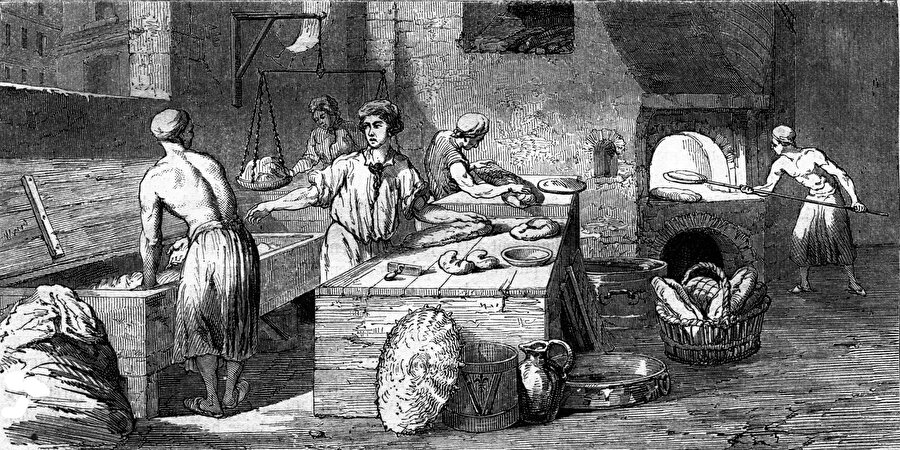 Onnik Efendi'nin eserine göre evlerde ekmek kadınlar tarafından yapılırken, fırınlar da ise ekseri erkekler çalışırmış.