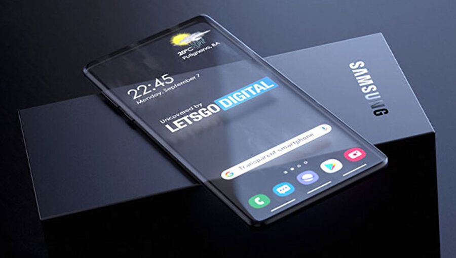 Samsung şeffaf telefon