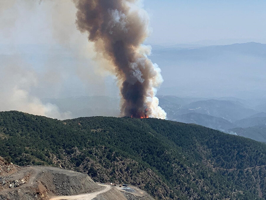 Hatay'da orman yangınında her yeri duman kapladı