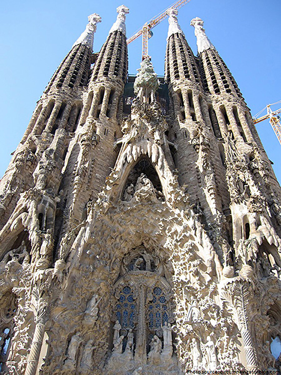  Sagrada Familia Kilisesi Doğu (Doğuş-Nativity-) Cephesi'nden detay.