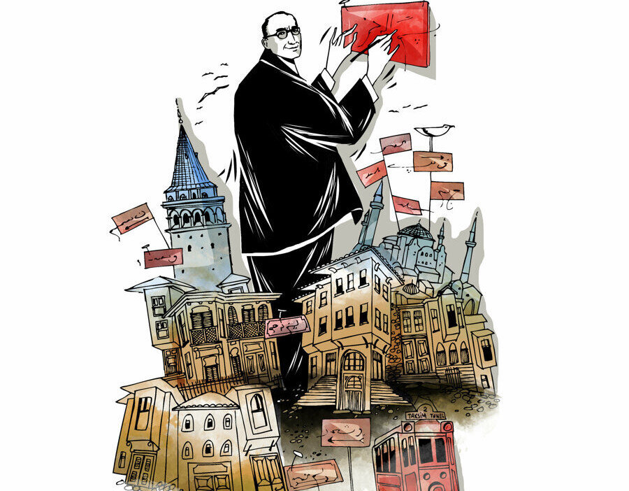 Osman Nuri Ergin ,​​​ Kültür tarihçisi , Mecelle-i Umûr-ı Belediyye'nin müellifi. (Çizim: Cemile Ağaç Yıldırım) 