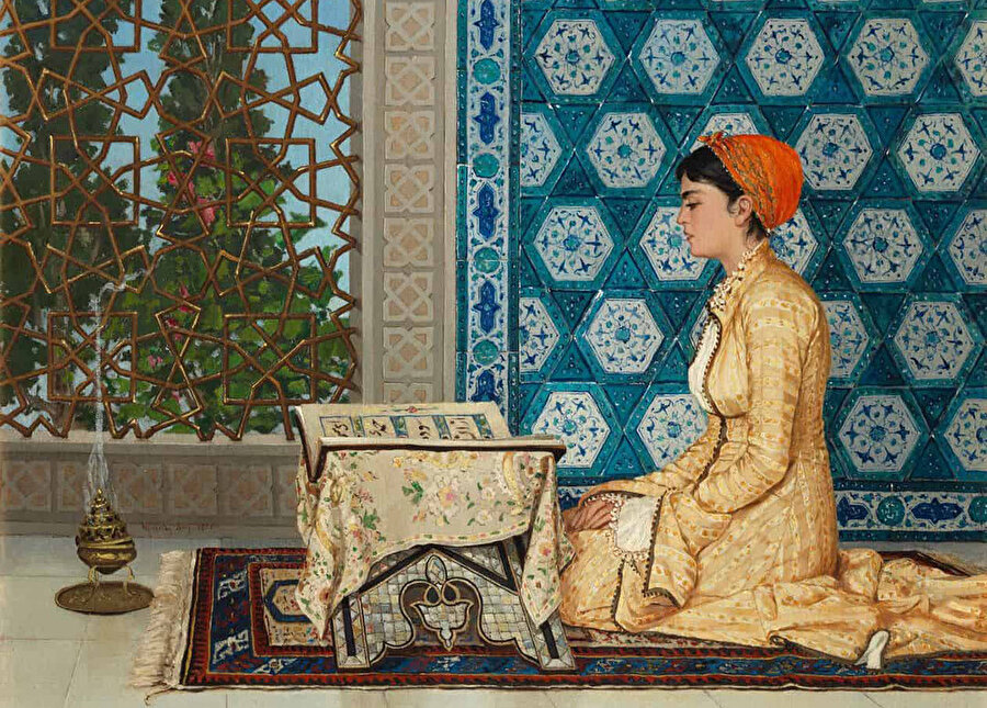 Kur’an Okuyan Kız, 1880. Tablo 2019 yılında Londra’da 6.3 milyon sterline alıcı bularak bir Türk ressamın kaleminden çıkan en değerli tablo rekorunu elde ediyor.