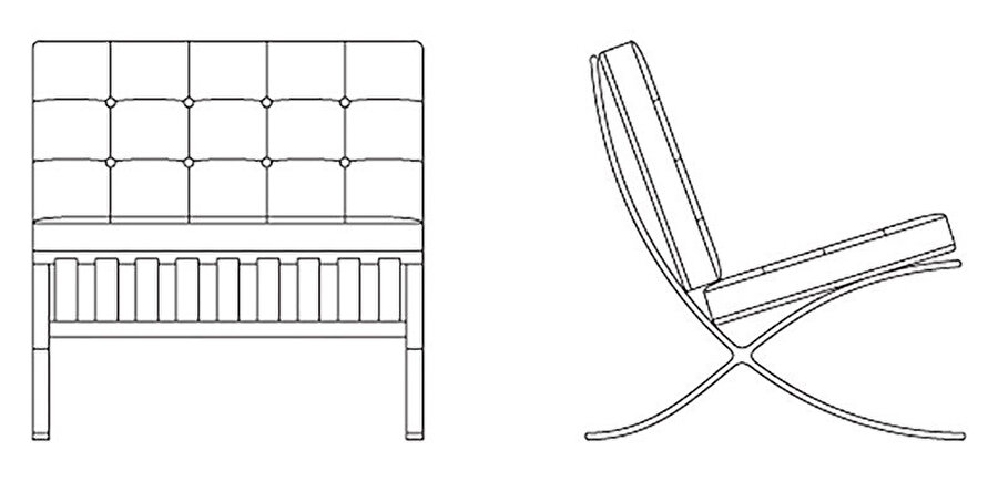 Knoll tarafında üretilen sandalyenin genişliği 29.5.