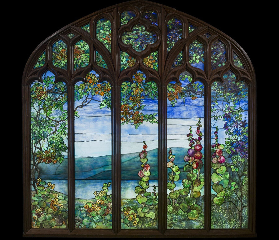 Window with Hudson River Landscape (1905). Tasarımcı: Louis Comfort Tiffany.