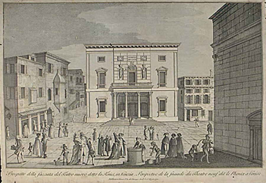 1792 basım La Fenice kartpostalın yeniden prodüksiyonu.