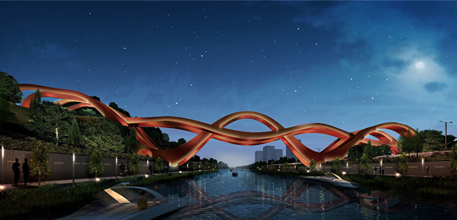 Gece görünümü render görseli.