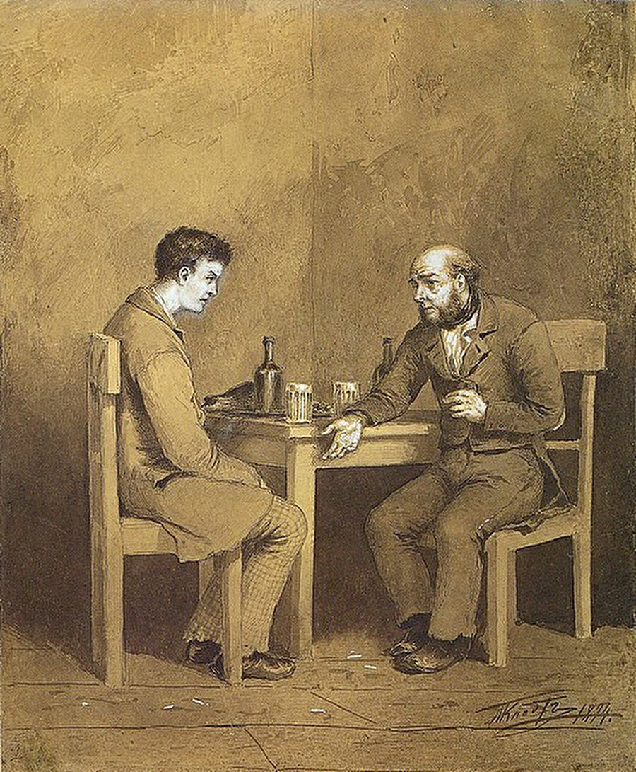 Klodt Michail Petrovich - Raskolnikov and Marmeladov